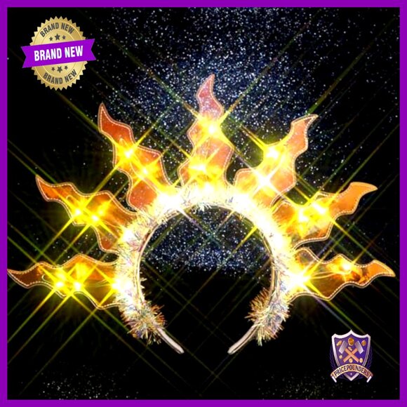 LED Flame Headband with 3 Flash Modes for Rave Costume Party Halloween main image 7